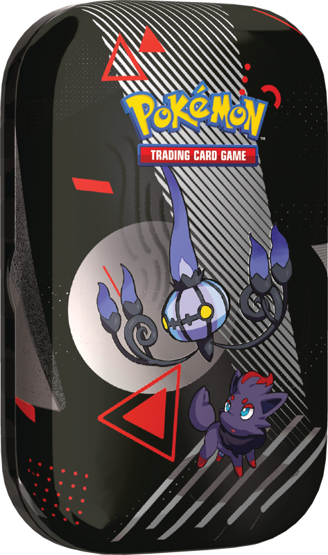 Pokémon TCG Scarlet & Violet 10.5 - Black Bolt & White Flare - Mini Tin - Teselia - Chandelure y Zorua - ENGLISH v1 PRE-ORDEN Pokémon TCG Scarlet & Violet 10.5 - Black Bolt & White Flare - Mini Tin - Teselia - Chandelure y Zorua - ENGLISH