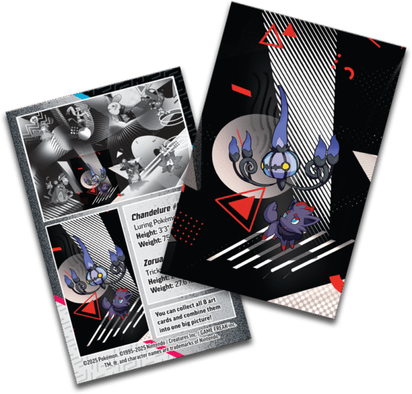 Pokémon TCG Scarlet & Violet 10.5 - Black Bolt & White Flare - Mini Tin - Teselia - Chandelure y Zorua - ENGLISH v2 PRE-ORDEN Pokémon TCG Scarlet & Violet 10.5 - Black Bolt & White Flare - Mini Tin - Teselia - Chandelure y Zorua - ENGLISH