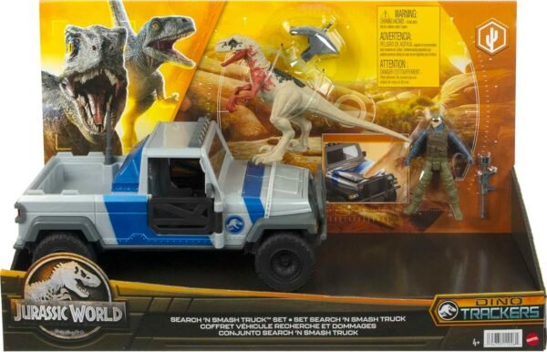 Juguetes Dinosaurios Jurassic World Search 'n Smash Truck Set con Atrociraptor y vehiculo2 Jurassic World Search 'n Smash Truck Set con Atrociraptor y vehiculo