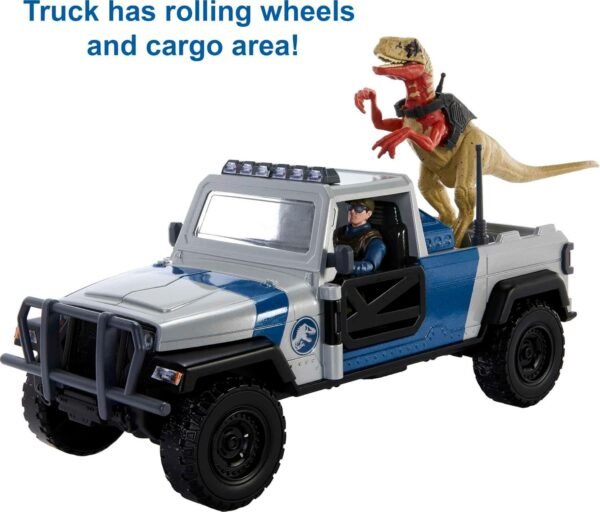 Juguetes Dinosaurios Jurassic World Search 'n Smash Truck Set con Atrociraptor y vehiculo3 Jurassic World Search 'n Smash Truck Set con Atrociraptor y vehiculo