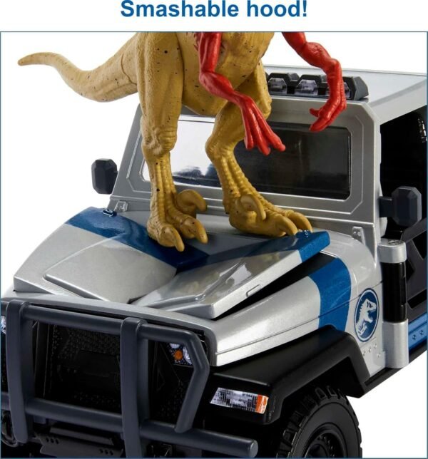 Juguetes Dinosaurios Jurassic World Search 'n Smash Truck Set con Atrociraptor y vehiculo4 Jurassic World Search 'n Smash Truck Set con Atrociraptor y vehiculo