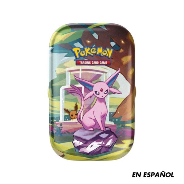 Scarlet & Violet 8.5 Prismatic Evolutions Mini Tin (Espeon) - español