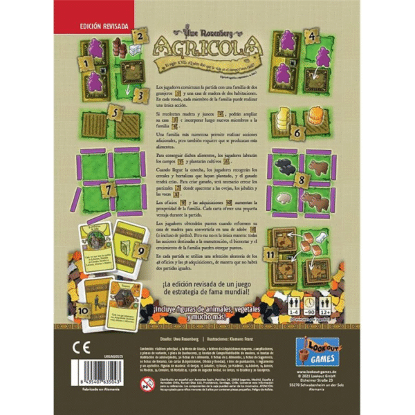 Asmodee Agricola (juego de mesa) (3) Agricola (juego de mesa)-English