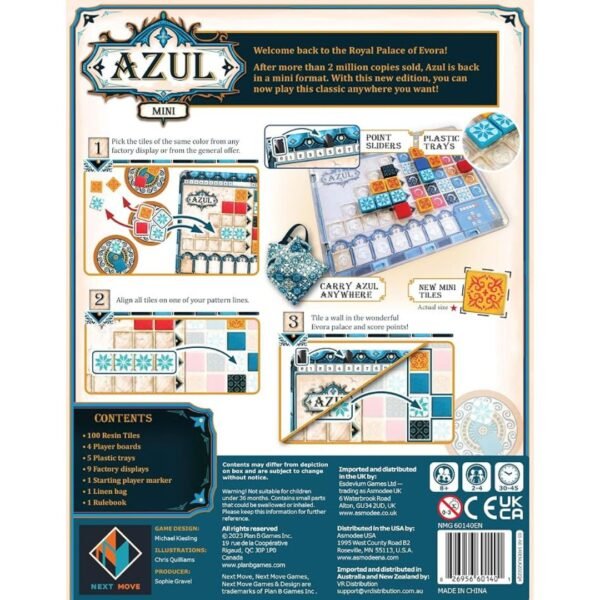 Azul Mini Juego de Mesa - Diversión Portátil 2 Azul Mini Juego de Mesa - Diversión Portátil-English