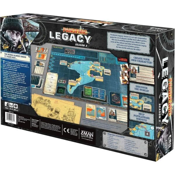 Juego de mesa Pandemic Legacy Temporada 2 4 Juego de mesa Pandemic Legacy Temporada 2-Black Edition-English