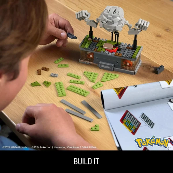 Mega Pokémon tipo lego Geodude 355 Piezas, con Movimiento