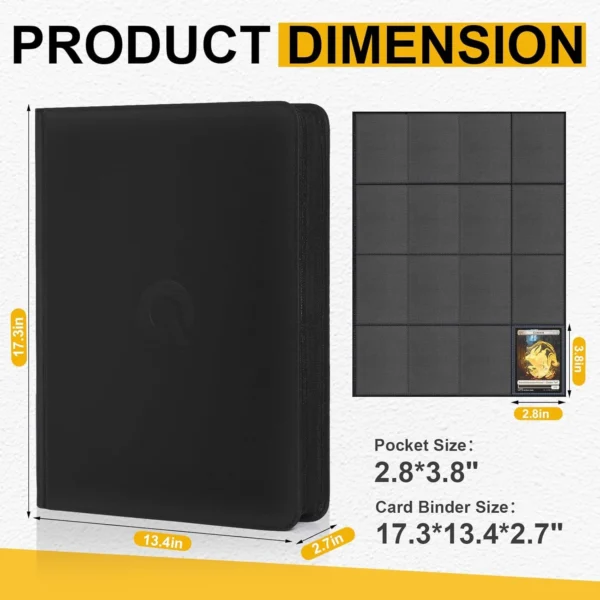 Album para cartas pokemon,16 bolsillos, hojas fondo negro, para 1024 cartas 2 Album para cartas pokemon,16 bolsillos, hojas fondo negro, para 1024 cartas