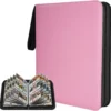Carpeta con 3 anillos y cierre Rosa Binder 9 Pocket para 900 cartas