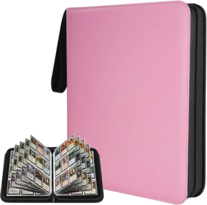 Carpeta con 3 anillos y cierre Rosa Binder 9 Pocket para 900 cartas