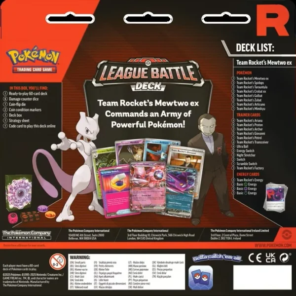 Mazo Team Rocket’s Mewtwo ex League Battle Deck Pokemon