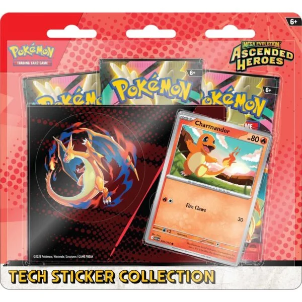 Mega Evolution 2.5 TCG Pokémon Ascended Heroes Tech Sticker Collection Charizard Charmander Mega Evolution 2.5 TCG Pokémon Ascended Heroes Tech Sticker Collection Charizard Charmander