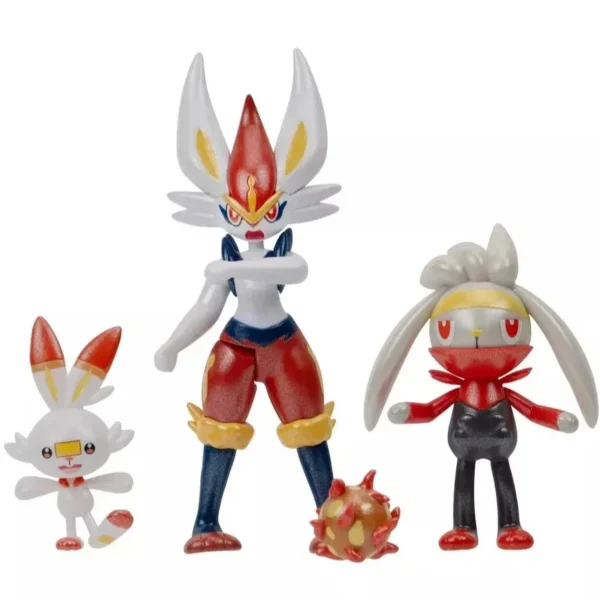 Pokémon Select Evolution 3 Pack – Cinderace, Raboot Scorbunny Figure