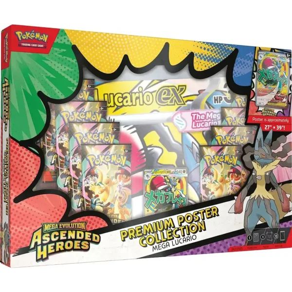 Pokémon TCG ME 2.5 Ascended Heroes Premium Poster Collection Mega Lucario ex – Español Pokémon TCG ME 2.5 Ascended Heroes Premium Poster Collection Mega Lucario ex – Español
