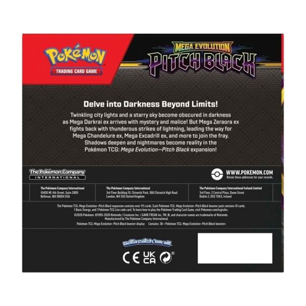 Pokémon TCG Mega Evolution-Pitch Black Booster Display Box (36 Packs) 1} Pokémon TCG: Mega Evolution-Pitch Black Booster Display Box 36 Packs (Español)