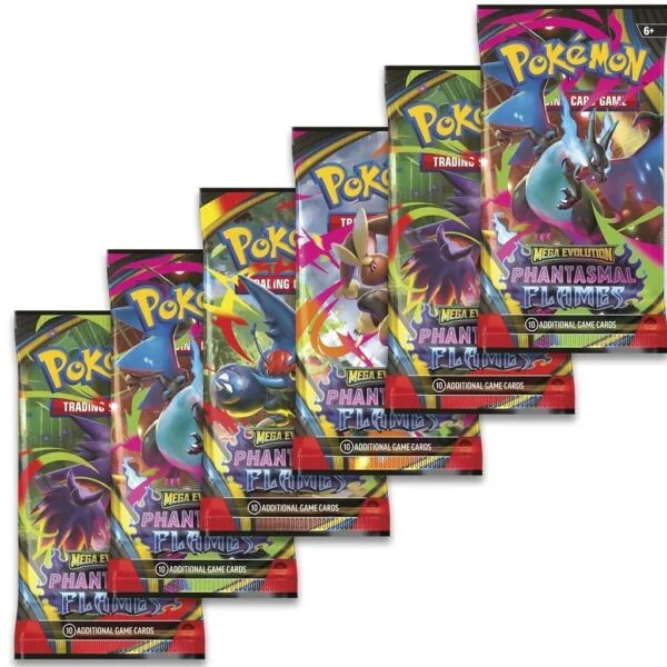Sobre Pokémon TCG Mega Evolution 2 Phantasmal Flames Booster Bundle (6 Packs) español
