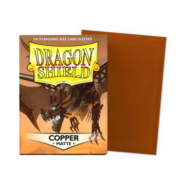 Dragon Shield Sleeves Standard- Matte Gold 100 ct..webp2 Dragon Shield Copper 100 Matte Sleeves