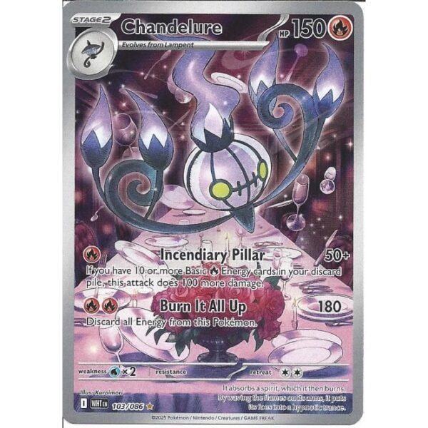 103/086 Chandelure : Illustration Rare Card : SV-10.5 White Flare